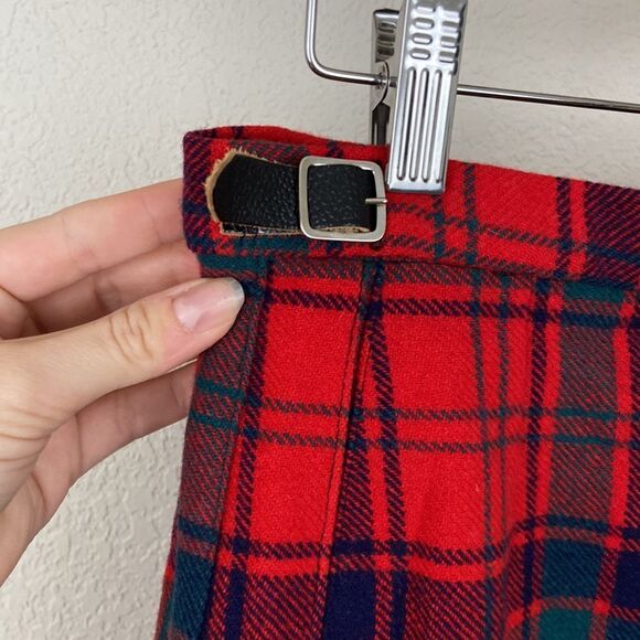 Vintage Jenners Wool Red Plaid Women's Skirt - Picture 3 of 7